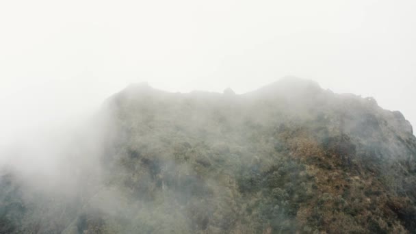 Wolken Umhüllen Den Berggipfel Des Cayambe Coca Nationalparks Papallacta Ecuador — Stockvideo