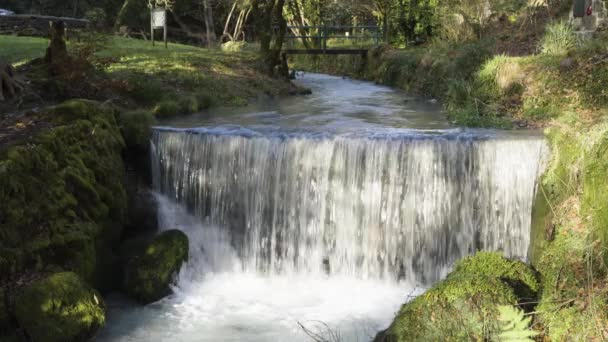 Kiömlő Víz Egy Természetes Vízlépcsőből Stephen Cornwall England Egyesült Királyság — Stock videók