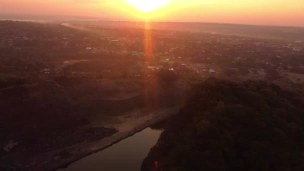 Vacker Solnedgång Vid Cerro Emby Paraguay Sydamerika — Stockvideo