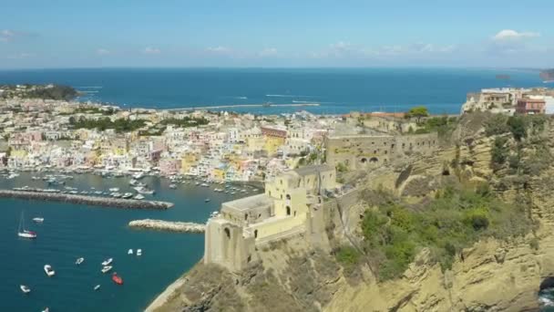 Sockel Zeigt Procida Insel Italien Golf Von Neapel — Stockvideo