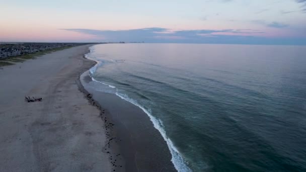 Ωκεανό Κύματα Συντριβή Μια Παραλία Του New Jersey — Αρχείο Βίντεο