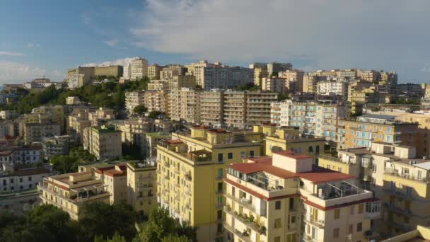 Vista Aérea Fixa Edifícios Apartamentos Coloridos Nápoles Itália Dia Verão — Vídeo de Stock
