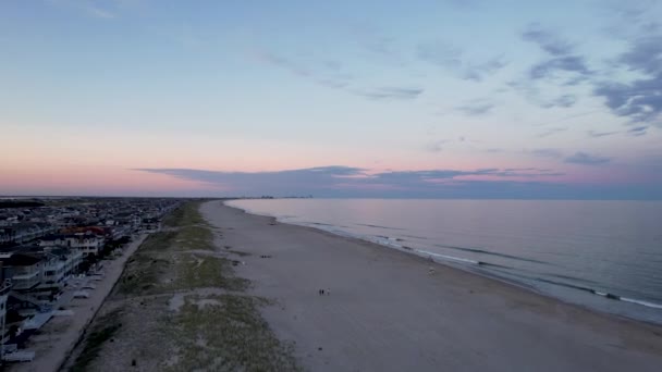 Vista Aérea Desde Dron Volando Sobre Una Playa Ocean City — Vídeo de stock