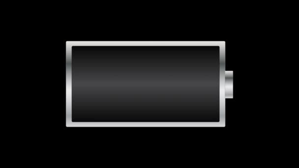 Batterieladezeichen Aufladen Von Bis 100 Prozent Alkaline Batterieladeanzeige Füllstandsenergie Grafische — Stockvideo