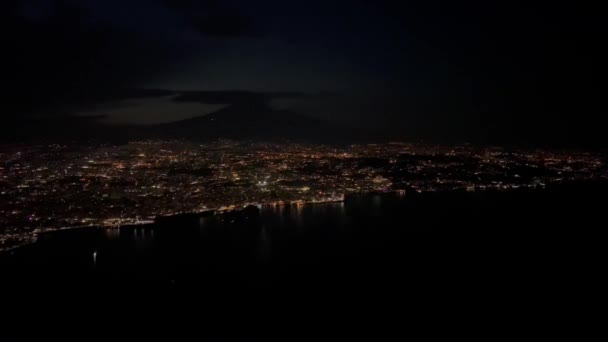 Widok Nocny Miasta Katania Sycylii Włochy Podjęta 1000M Wysokości Kokpitu — Wideo stockowe