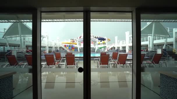 Zone Baignade Ouvrir Porte Vue Sur Une Croisière Singapour Obtenir — Video