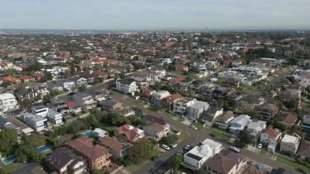 Aerial Drone Residential Neighborhood Suburb Real Estate Sydney Australia Establecimiento — Vídeo de stock