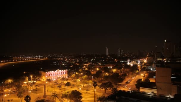 Magnífico Amanecer Centro Asunción Cerca Casa Del Consejo Timelapse Desde — Vídeo de stock