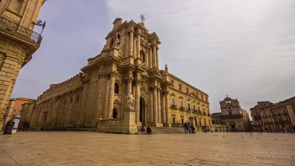 Cathédrale Timelapse Syracuse Italie Église Catholique Sicile — Video