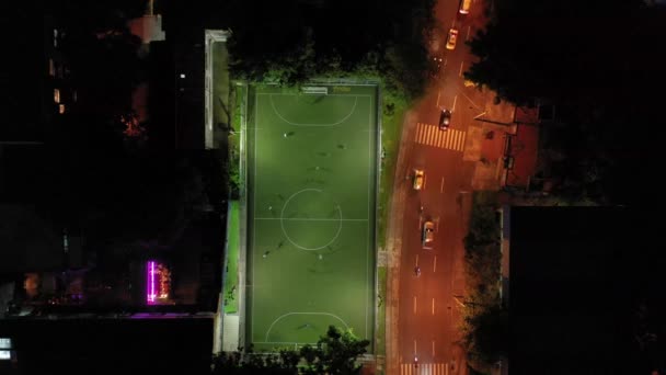 Вид Сверху Футбольного Поля Городе Медельин Колумбия — стоковое видео