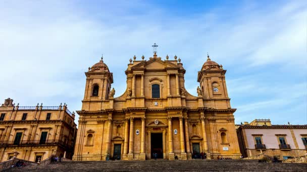 Noto Cathedral Piazza Del Municipio Noto Ιταλία Εναέρια — Αρχείο Βίντεο