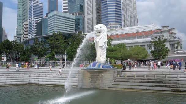 Magnífica Imagen Panorámica Del Icono Del Parque Melion Singapur — Vídeos de Stock