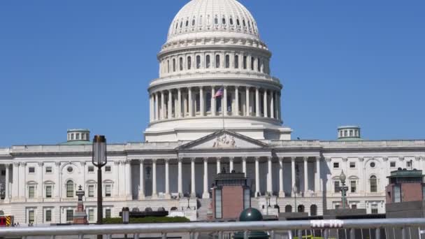 Vista Del Edificio Del Capitolio Estados Unidos Desde Nivel Calle — Vídeo de stock