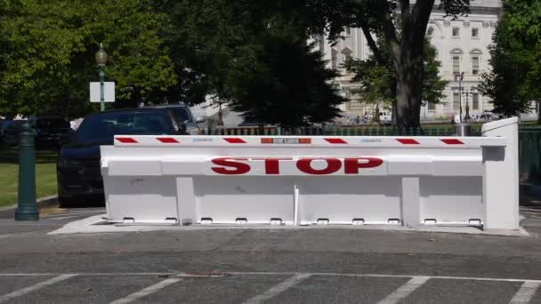 Barrera Fuera Del Edificio Del Capitolio Los Estados Unidos Seguridad — Vídeo de stock