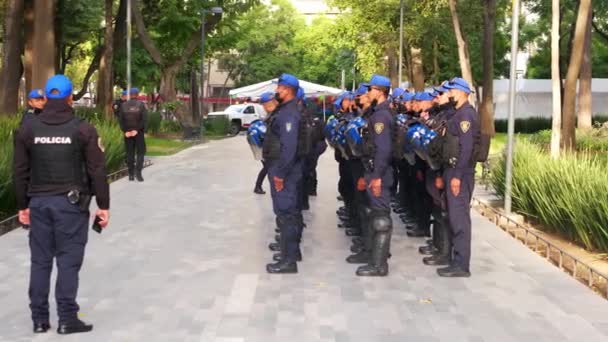 Mexický Policejní Tým Připravuje Trénink Parku Mexico City Cdmx Drug — Stock video