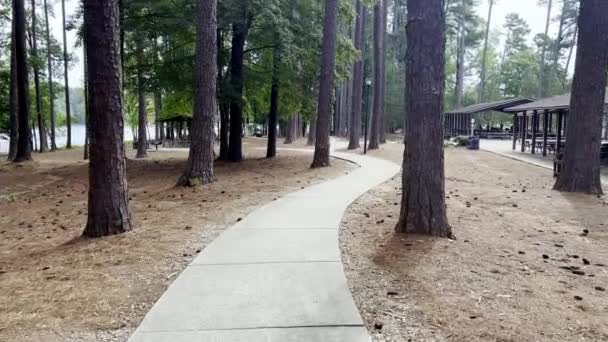 High Point City Lake Park Playground Picnic Shelters — Stock Video