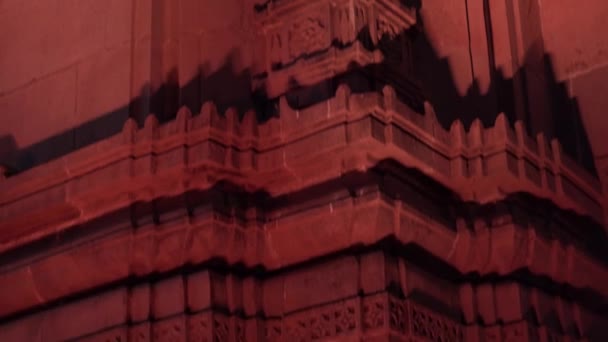 Akşam Vakti Hindistan Mumbai Eski Bir Kalenin Yakın Çekimini Yapın — Stok video
