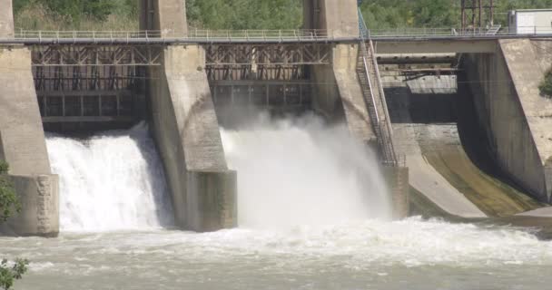 Central Hidroeléctrica Del Río Kura Cerca Mtskheta Georgia Amplia Estática — Vídeo de stock