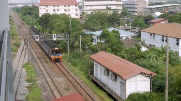 Airport Rail Link Train While Approaching Station — Stockvideo