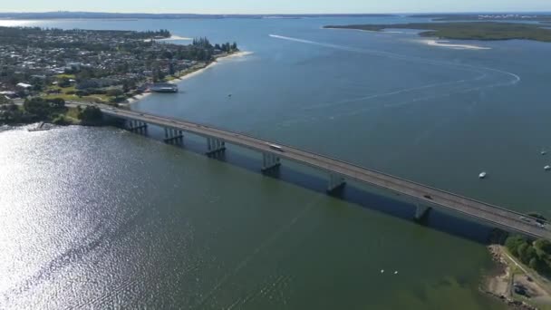 Letecký Snímek Silničního Mostu Kapitána Cooka Filmový Pohled Silnice Taren — Stock video