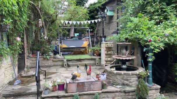 Petit Jardin Insolite Dans Village Haworth West Yorkshire Angleterre — Video