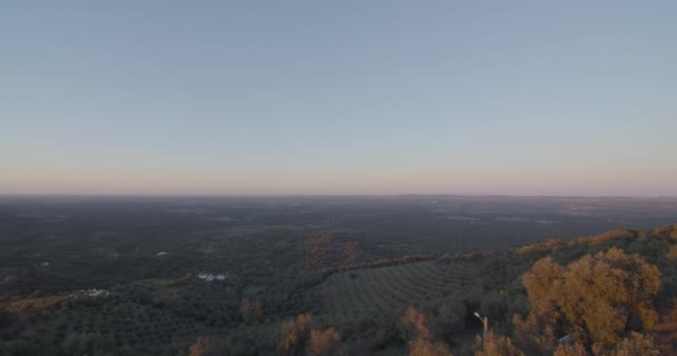 Krajina Panoramatický Výhled Alentejo Portugalsko Západ Slunce Středomořské Zemi — Stock video