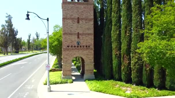 Luchtfoto Woodbury Village Stad Irvine Vastgoed Orange County Californië Omgekeerde — Stockvideo