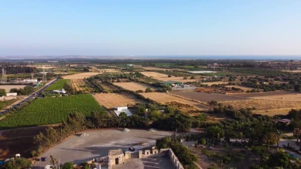 Повітряний Дрон Закриває Кадри Середньовічного Замку Колосі Розташованого Півдні Кіпру — стокове відео