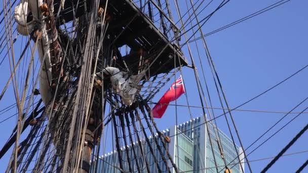 London Canary Wharf Aug 2022 Gtheborg Suecia Cerca Del Mástil — Vídeo de stock