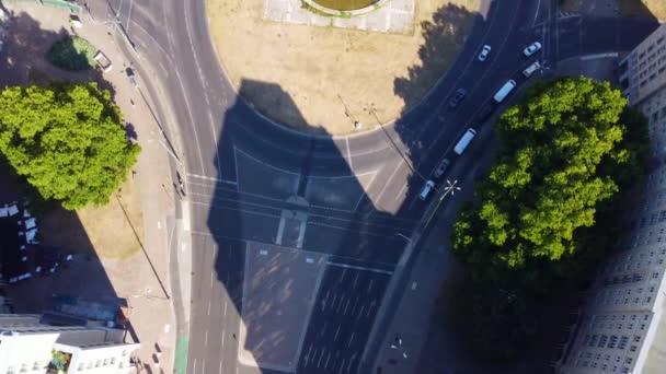 Overzicht Van Karl Marx Allee Aan Frankfurter Tor Tranquil Luchtfoto — Stockvideo