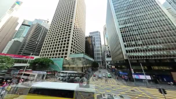 Динамічний Часовий Розрив Des Voeux Road Central Hong Kong — стокове відео