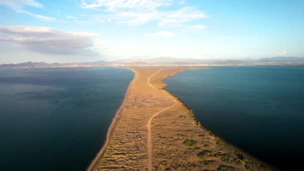 Drone Shot Front View Mogote Dunes Baja California Sur Mexico — Vídeo de Stock