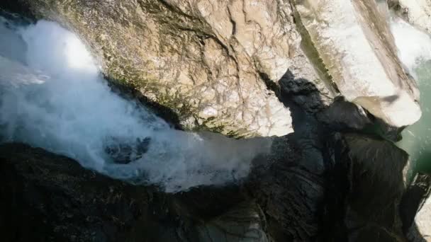 Cascada Martvili Canyon Georgia Arriba Hacia Abajo — Vídeos de Stock