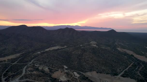Drone Disparo Descenso Bahía Ensenada Los Muertos Baja California Sur — Vídeo de stock