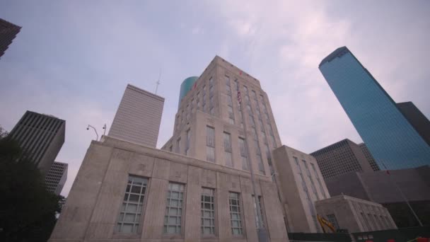 Messa Scena Dell Edificio Del Municipio Houston — Video Stock