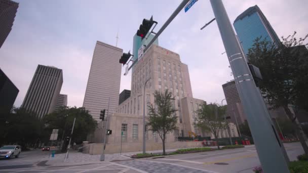 Messa Scena Dell Edificio Del Municipio Houston — Video Stock