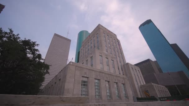 Establishing Shot Houston City Hall Building — Stock Video