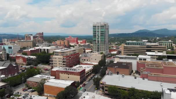 Vídeo Drone Kimpton Hotel Arras Edifício Jackson Histórico Centro Asheville — Vídeo de Stock