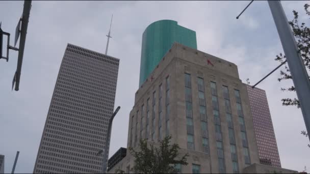 Messa Scena Dell Edificio Del Municipio Houston — Video Stock