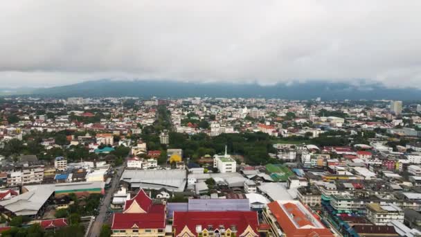 Beautiful Chiang Mai Thailand Visible Majestic Backward Drone View Mai — Stock Video