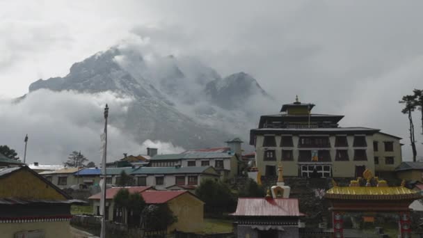 Dorp Tengboche Met Klooster Himalaya Van Nepal — Stockvideo