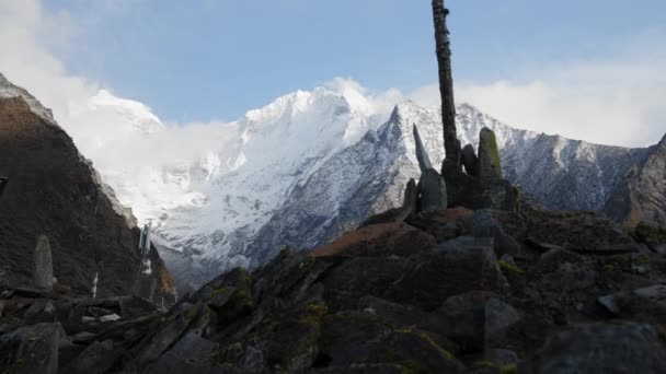 Vista Panorámica Las Montañas Del Himalaya Desde Pueblo Nepal — Vídeos de Stock