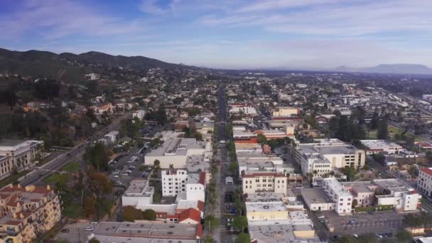 Vue Aérienne Descendante Survolant Centre Ville Ventura Californie — Video