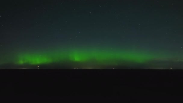Drone Shot Northern Lights Polar Light Aurora Borealis Norrsken Revontuli — Videoclip de stoc