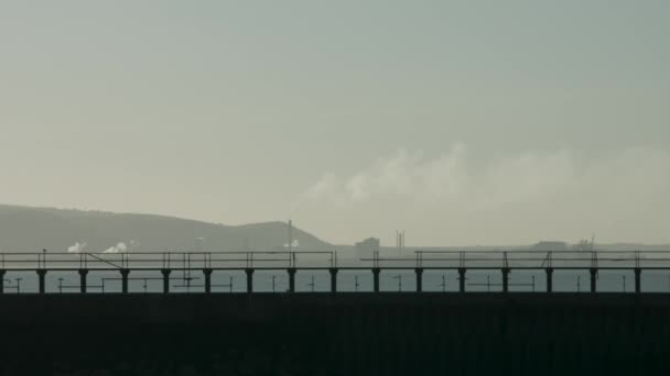 Oțelăriile Industriale Din Port Talbot Încep Producția Timpul Răsăritului Soarelui — Videoclip de stoc
