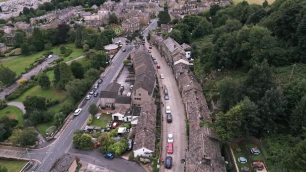 Videoaufnahmen Aus Der Luft Mit Drohnen Von Der Haworth Village — Stockvideo