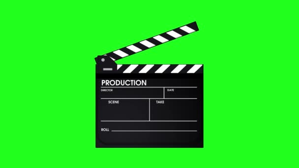 애니메이션 Icon Set Closeup Isolated Green Screen Clapperboard Slapstick Filmmaking — 비디오