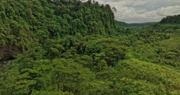 Cordillera Panama Flygfoto Landsbygd Scen Låg Nivå Drönare Flyover Canyon — Stockvideo