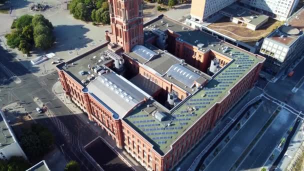 Zonnestelsel Duurzaamheid Groene Stroom Spectaculair Uitzicht Vlucht Kantelen Drone Van — Stockvideo