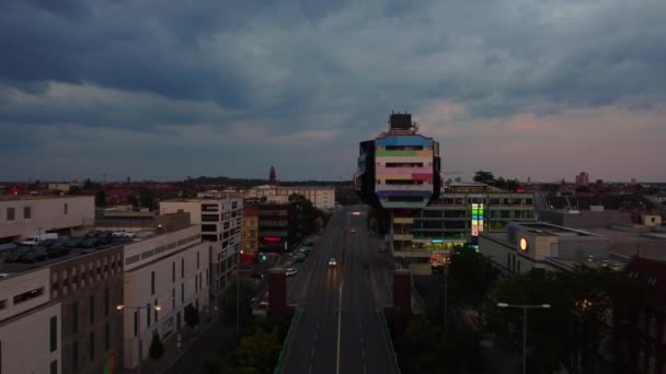 Fantastický Letecký Pohled Berlín Při Západu Slunce Srpna 2022 — Stock video